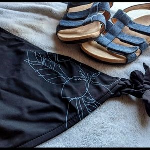 Black bikini bottoms with  a beaded detail